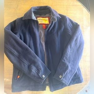 Vintage Genuine Abercrombie Mens Wool Blend Navy Zip Jacket Coat Size L Large
